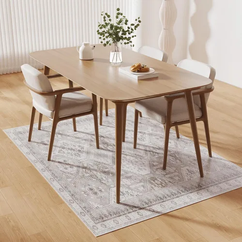 Miniatura 23 de Tapete de plástico transparente para debajo de la mesa de comedor, 4 pies, redondo, antideslizante, impermeable, alfombra de vinilo para el hogar