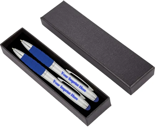 Miniatura 6 de Express Pencils Juego de regalo personalizado de bolígrafo, paquete de 2 bolígrafos iluminados con caja de regalo, bolígrafo de lujo grabado