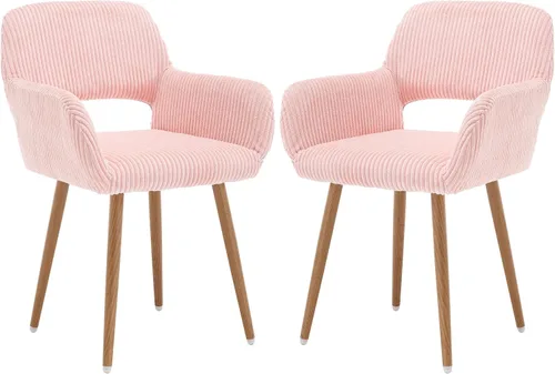 Miniatura 17 de KCC Sillas Pequeñas y Modernas con Brazos para Comedor 1 Pieza, Asiento Lateral Tapizado en Terciopelo de Mediados de Siglo Club para Invitados