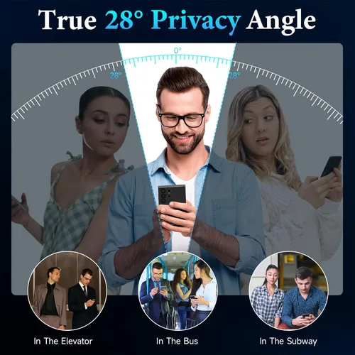 Miniatura 3 de LYWHL Paquete de 2 protectores de pantalla de privacidad para Samsung Galaxy S24 Ultra, película de hidrogel flexible antiespía, táctil sensible