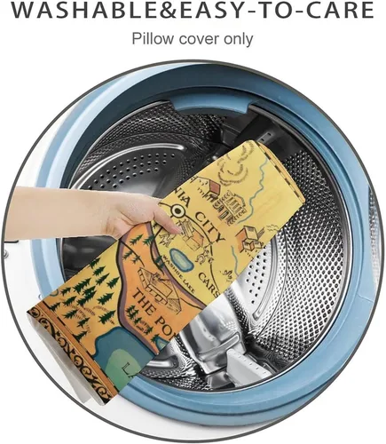 Miniatura 6 de Funda de almohada con diseño de mapa de la ponderosa de Bonanza, acogedora funda de almohada cuadrada, decoración del hogar para cama, sofá, sala