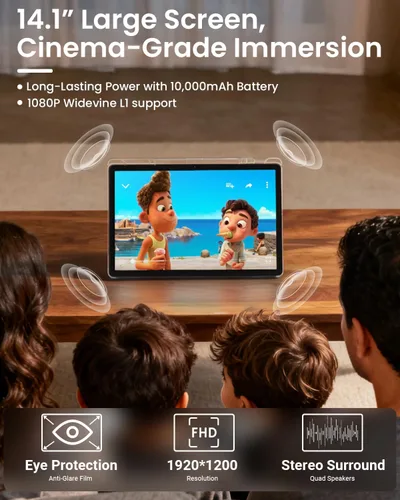 Miniatura 2 de Tablet Android 15 de 14 pulgadas, 16 GB de RAM+256 GB de ROM, pantalla IPS FHD de 1920 x 1200, L1 amplio, batería de 10000 mAh, 4G LTE, Wi-Fi