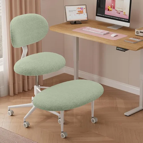 Miniatura 17 de Pinmoco Silla de Oficina para Sentarse con Piernas Cruzadas con Ruedas, Silla de Meditación, Silla TDAH para Adultos, Respaldo y Asiento más Anchos