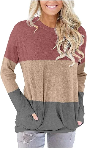 Miniatura 2 de Angerella - Blusas casuales con bolsillos y de corte holgado para mujer