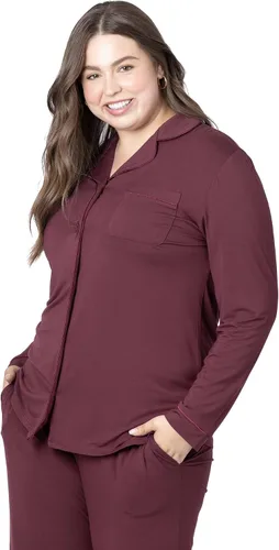 Miniatura 4 de Kindred Bravely Clea Bamboo Classic - Conjunto de pijama de manga larga para maternidad y lactancia