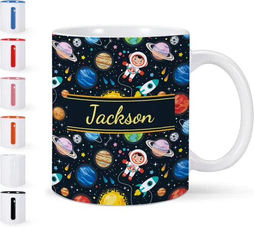 Miniatura 8 de Taza de cerámica de Navidad personalizada para niños, niñas, adultos con nombre personalizado, tazas de café de chocolate caliente, taza de té de 11