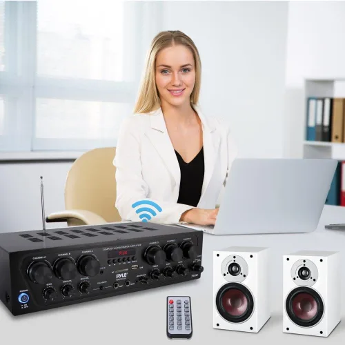 Miniatura 2 de Pyle Sistema de amplificador de audio para el hogar inalámbrico Bluetooth - Receptor estéreo de potencia de sonido de 6 canales actualizado de 750