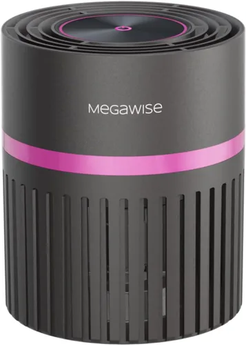 MEGAWISE Purificador de aire portátil, filtro H13 True HEPA 3 en 1, 99.97 % filtración de 0.3 micrones, caspa de polvo y humo, sin ozono, ultra Negro