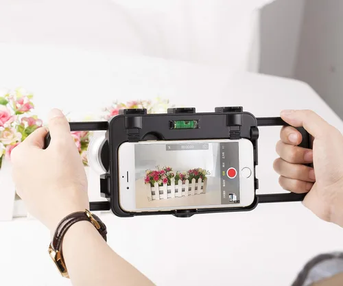 Miniatura 2 de MegaMount Multimedia Rig Case Estabilizador de video para Apple iPhone 8 y 7. Conecta fácilmente lentes, luces, micrófonos. Ideal para grabación