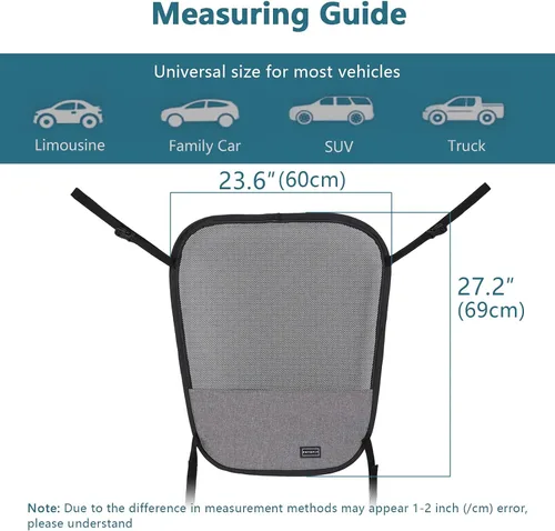 Miniatura 2 de Petsfit Barrera de coche para perro, barrera para mascotas, malla para asiento trasero de perro con cuerda de ajuste y gancho, adecuada