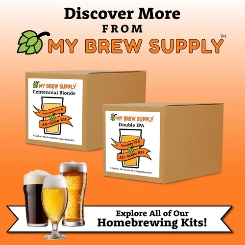 Miniatura 7 de My Brew Supply Kit de elaboración de trigo americano Trigo americano y malta Pilsner Grano de caramelo Kent Goldings & Columbus Pellet Hops