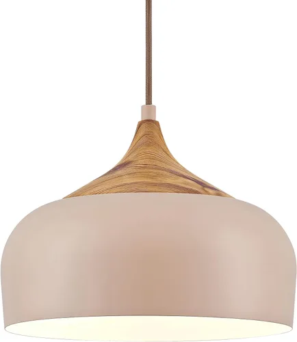 ELYONA Lámpara colgante japonesa moderna de 12 pulgadas para isla de cocina, lámpara colgante de granja con pantalla de metal de grano de madera de