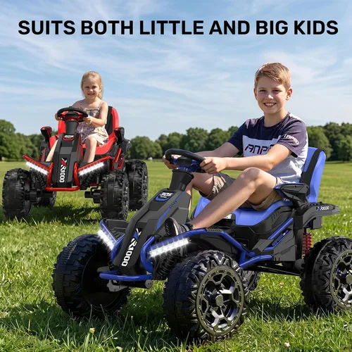 Miniatura 7 de ANPABO Juguetes de Montar 24V 4x4 para Niños Grandes de 3-12 Años Azul - Motores 4x200W, 5MPH, Asiento Ancho Ajustable, Control Remoto para Padres