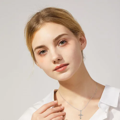 Miniatura 2 de Collar con colgante de nudo celta de plata de ley 925, joyería de moda para mujer, cadena Rolo de 18 pulgadas