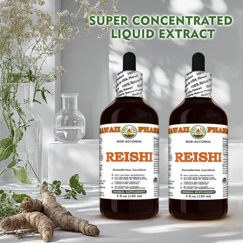 Miniatura 9 de Hawaii Pharm Reishi Extracto sin alcohol, glicerita para apoyo inmunológico, promueve la vitalidad, mejora la memoria y la función cognitiva, apoyo