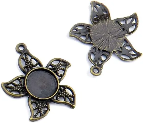 Bisutería bronce antiguo colgantes fl1409 estrella de mar Rhinestone Blanks cabujón de ajuste marco Craft un montón reparación suministros