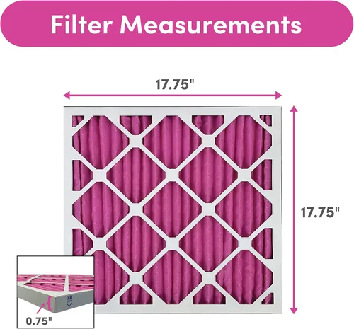 Miniatura 5 de Colorfil - Filtro de aire de 18 x 18 x 1 pulgadas, filtros que cambian de color para olores de gatos y perros, filtro de aire acondicionado MERV 8