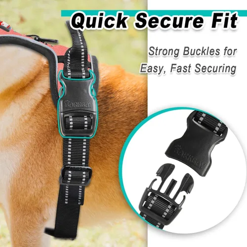 Miniatura 7 de BARKBAY Arnés para perro sin tirones para perros medianos, ajustable, reflectante, cómodo, sin estrangulamiento, resistente - perfecto para Rosa