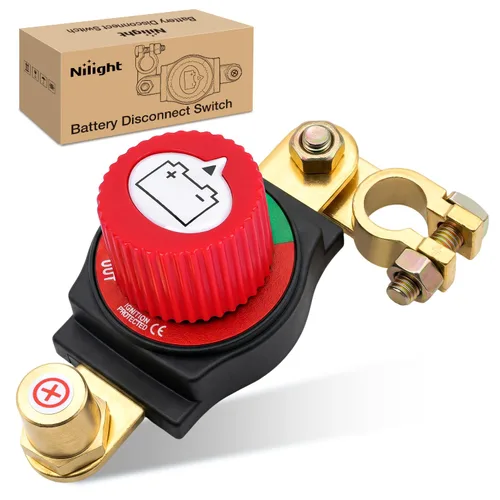 Miniatura 15 de Nilight Battery Disconnect Switch with Waterproof Key and Cover 12V 24V On Off Battery Master Isolator Cut Off Power Kill Switch for Car Marine Boat