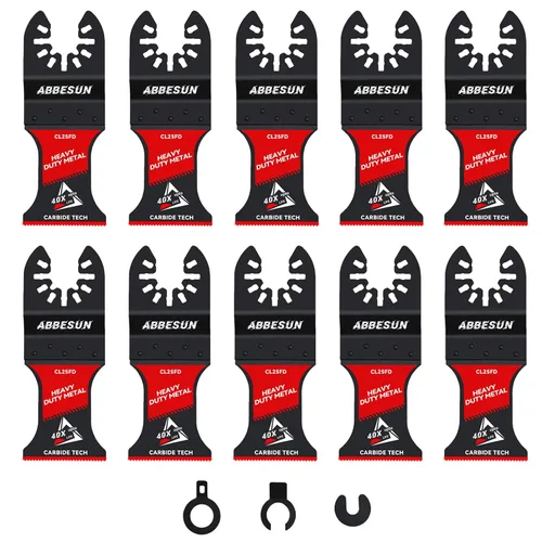 Miniatura 10 de Paquete de 2 hojas de sierra oscilantes de carburo para cortar clavos, cuchillas multiherramienta de liberación rápida para material duro, metal