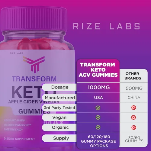 Miniatura 6 de rize labs - Gomitas avanzadas de vinagre de sidra de manzana Transform Keto (ACV) (60 gomitas)
