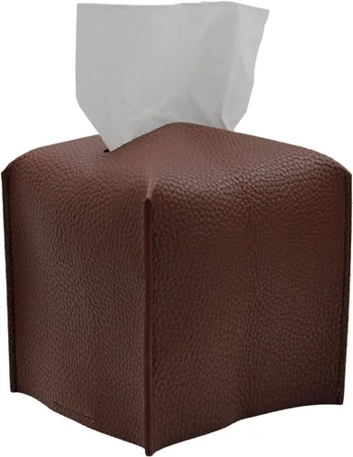 Miniatura 16 de Livelab Funda para caja de pañuelos, cuadrada, decorativa, de piel sintética, soporte para caja de pañuelos moderna, organizador de papel facial