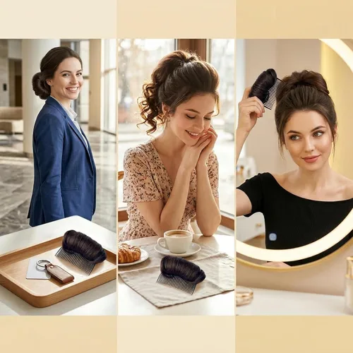 Miniatura 7 de 1 pinza invisible para el cabello postizo, base para el cabello, volumen esponjoso, aumento de volumen, accesorios de peinado para mujeres y niñas