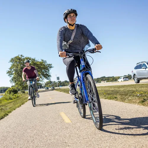 Miniatura 10 de Schwinn GTX Comfort - Bicicleta híbrida para adultos, para hombres y mujeres, bicicleta deportiva doble, ruedas de 700c, marco de aluminio ligero