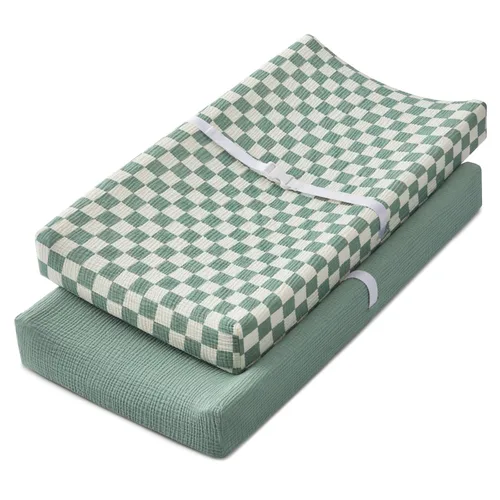 Miniatura 15 de Blissful Diary Funda de muselina para cambiador de pañales para bebés, algodón ultrasuave y transpirable, 2