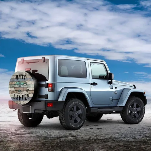 Miniatura 6 de Happy Camper - Cubierta impermeable para neumáticos de repuesto para Jeep, remolque, RV, SUV, camión, cámper, accesorios de remolque de viaje, 14