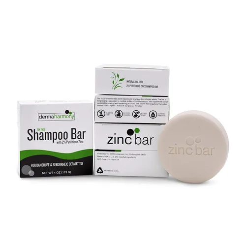 Miniatura 4 de Dermaharmony Barra de champú de zinc con piritiona al 2% - Árbol de té (4 onzas)