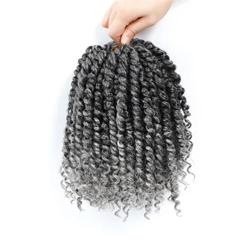 Miniatura 15 de Pelo de ganchillo Passion Twist de 10 pulgadas, 8 paquetes, cabello Passion Twist pre-trenzado, cabello de ganchillo Passion Twist para mujeres 1b