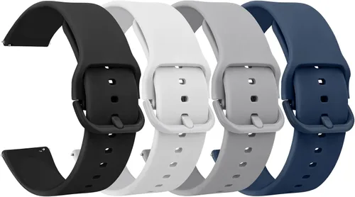 Miniatura 10 de Meliya Paquete de 4 correas de reloj, 0.78 pulgadas, 0.86 pulgadas, correa de repuesto de silicona suave de liberación rápida para mujeres y hombres