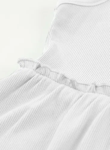 Miniatura 8 de blibean Vestido de verano sin mangas para niñas, trajes cómodos talla 4-13 años