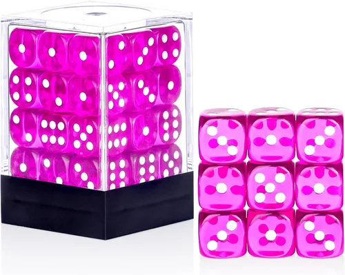 Miniatura 19 de 36 Piezas 12mm Juego de Dados Mini de 6 Caras, Juego de Dados D6 de Colores Translúcidos, Juego de Dados Estándar de 6 Caras para Juegos de Mesa