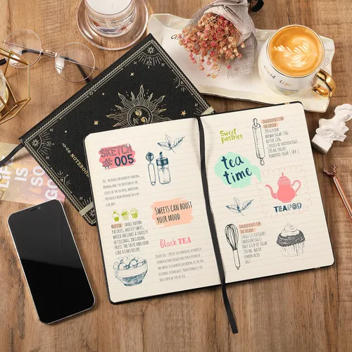 Miniatura 2 de Artfan Cuaderno/diario rayado – Cuaderno clásico de escritura de piel sintética con papel grueso de alta calidad con bolsillo + separadores
