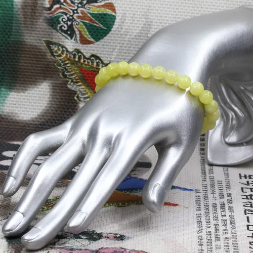Miniatura 88 de Amandastone Pulsera elástica de cuentas redondas de 0.315 in con piedras preciosas naturales de 7 pulgadas