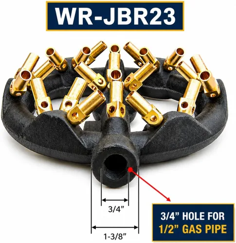 Miniatura 5 de Wok chino rango 23 puntas Jet Burner, puntas de cobre, cuerpo de hierro fundido, gas natural WR-JBR23NG