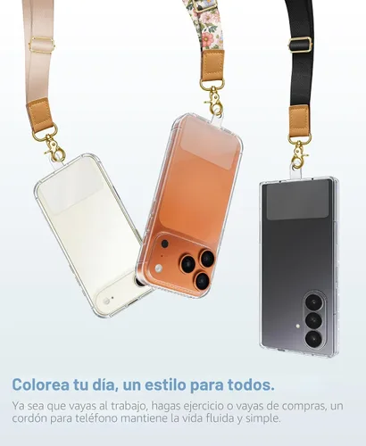 Miniatura 8 de Cordón cruzado para teléfono celular con correa para la muñeca, diseño de flores, para colgar alrededor del cuello, correa floral ajustable
