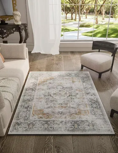 Miniatura 57 de Alfombra de pasillo lavable antideslizante: alfombra de cocina de 2 x 6 pies, resistente a las manchas, con parte trasera de goma, alfombra suave