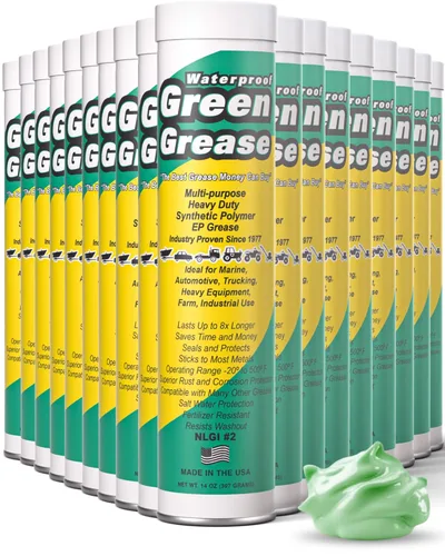 Miniatura 9 de Tubo de grasa verde ultra resistente (3 onzas, paquete de 3) – NLGI 2, alta temperatura, resistente al agua, grado marino, resistente a