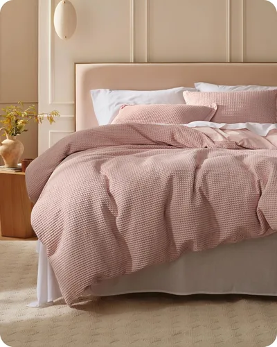 Miniatura 33 de Bedsure - Funda de edredón de algodón tamaño King - 100% algodón de tejido gofre color verde bosque, juego de ropa de cama GentleSoft™ transpirable