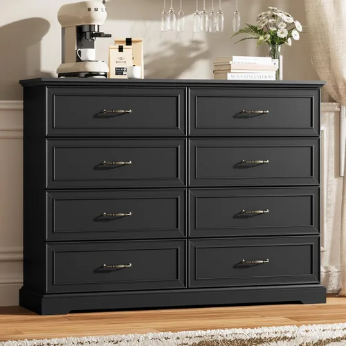 Miniatura 22 de Thacuok Cómoda de 3 cajones para dormitorio, cómoda de madera de 24 pulgadas de ancho, cómoda rústica de granja con cajones grandes y asas de metal