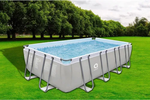 Miniatura 5 de JLeisure Avenli 17776 - Piscina rectangular sobre el suelo con marco de acero, de 18 x 10 x 4 pies, con kit de reparación, color gris