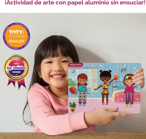 Miniatura 2 de Skillmatics Foil Fun - Vestirse, Arte sin Desorden para Niños, Kits de Manualidades y Suministros, Actividad Creativa DIY, Juguetes de Viaje