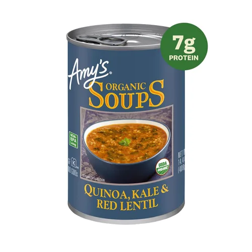 Miniatura 3 de Amy's Sopa, vegana, sin gluten, col orgánica, quinoa y lenteja roja, 14.4 onzas (paquete de 12)