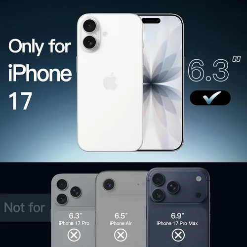 Miniatura 2 de JETech Funda magnética para iPhone 17 de 6.3 pulgadas, compatible con MagSafe, protector de teléfono a prueba de golpes, parte trasera transparente