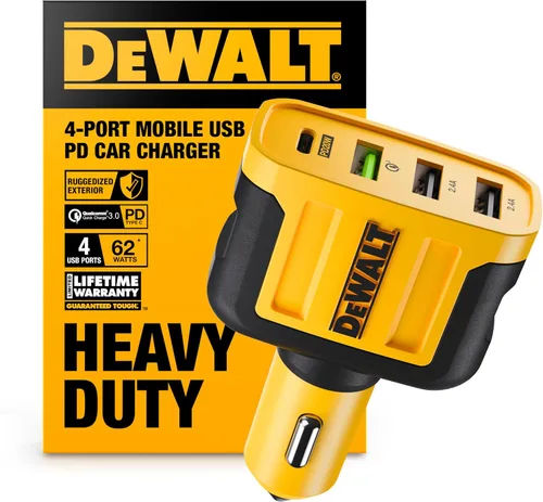 Miniatura 12 de DEWALT Adaptador de Carga de Coche USB 24W de Servicio Pesado, Adaptador de Encendedor de Cigarrillos Cargador USBA, Adaptadores de Encendedor