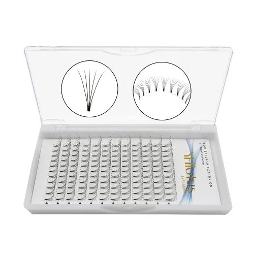 Miniatura 11 de Extensiones de pestañas postizas en abanico 3D, 4D, 5D, 6D, 7D, 8D, grosor de 0.07 C/D, rizos naturales, raíces cortas, abanicos de extensiones