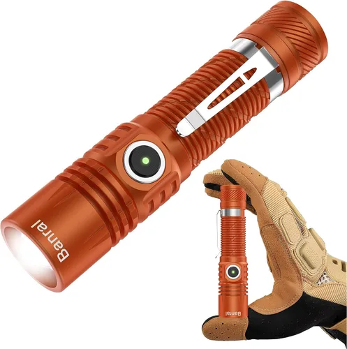 Miniatura 12 de Linternas tácticas recargables, linterna LED USB-C mini pequeña de alto lúmen, linterna EDC compacta, 4 modos y función de memoria, luces